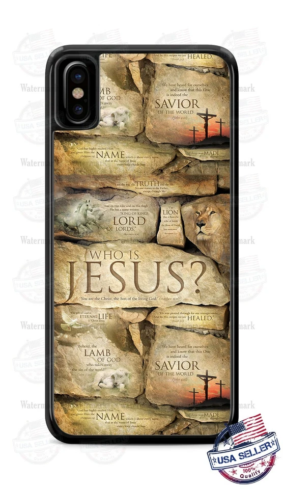 Who is Jesus Design Image Phone Cover Case For iPhone Samsung S10 Google LG G8 - Image 1 of 4