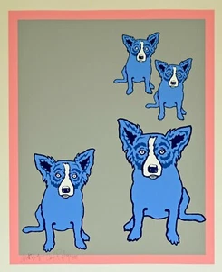 George Rodrigue Blue Dog Series IX Rare Silkscreen Print Signed Numbered Artwork - Picture 1 of 4