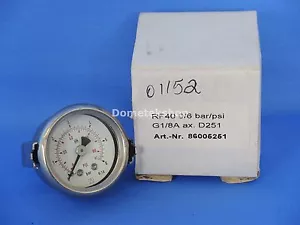 DIN RF40 0/6 bar/psi Vacuum Gauge Art.-Nr.: 86004251 (New) - Imagen 1 de 3