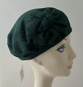Cappello Berretto Designer IMAGA Nuovo con etichette Tessuto VERDE SCURO • Foderato - Foto 1 di 2