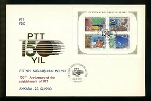Postal History Turkey FDC #2494a Post Office PTT Communication 1990 - Picture 1 of 2