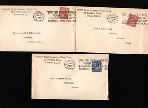 OPC X3 1924 GB a EE. UU. KGV Guaranty Trust Co. Perfins ""GT"" 37192 - Imagen 1 de 3