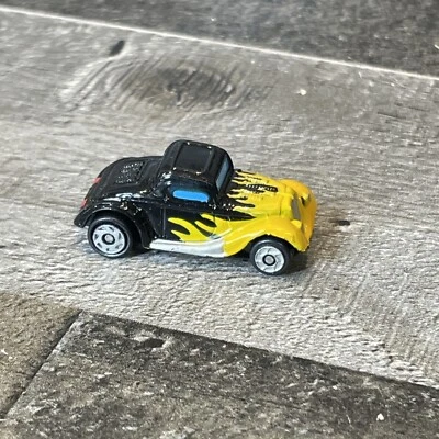 '33 Ford  Window Micro Machines Car Galoob Black w/ Yellow Flames 1994 LGT - Image 1 of 4