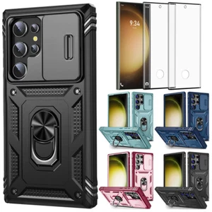 For Samsung S23 Ultra 23 FE Case Kickstand Slide Camera Cover / Screen Protector - Picture 1 of 36