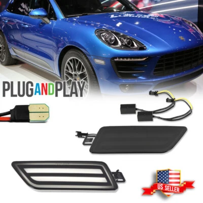 Luces LED de parachoques laterales lente ahumada lámpara blanca para Porsche Macan 2014-2024 Foto 1 de 4