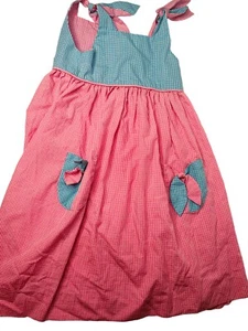 Remember Nguyen sleeveless gingham & Seersucker ￼dress Size 4 Pink Blue Plaid - Picture 1 of 4