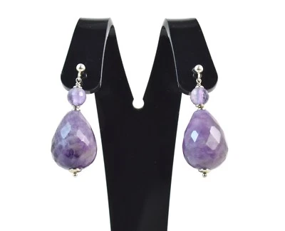 Orecchini pendenti in Ametista e Argento 925. Made in Italy - Immagine 1 di 3