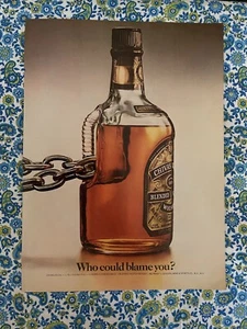 Vintage 1981 Chivas Regal Scotch Print Ad Bottle Chain Who Could Blame You? - Picture 1 of 7