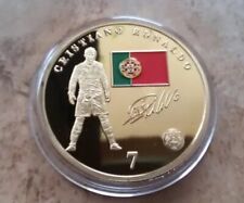 Cristiano Ronaldo Football /Soccer 24K Gold Plated Souvenir Coin with Stand !!!