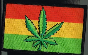 Wholesale Lots Marijuana Rasta Flag Iron On Patch 4" x 2.5" Stoner NS-PH425 - Picture 1 of 3