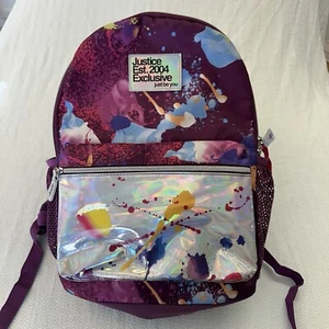 Justice Backpack Paint Splatter Iridescent 2004 Exclusive Collection G20 - Picture 1 of 4