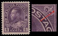 CANADA 112iii - King George V "Admiral" Redrawn Spandrel at UR (pa4711) $100