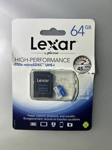 LEXAR- 64GB, High Performance 300x microSDXC, UHS-1 - Picture 1 of 2