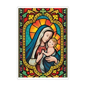 Fensterbild Weihnachten Jesus Maria Kirchenfenster Optik Mosaik Fensterfolie ... - Bild 1 von 9