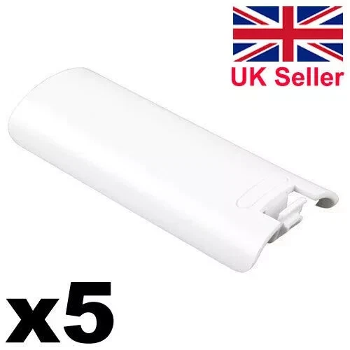 Nintendo Wii Remote Covers -Controller Back Battery Cover White Replacement (x5) - Image 1 of 1