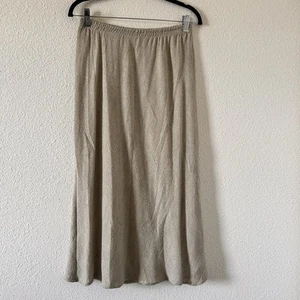VTG Made in USA Midi Skirt Women’s 10 Beige Minimalist Modest Contemporary boho - Picture 1 of 7