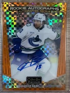 2024-25 OPC PLATINUM ARSHDEEP BAINS ROOKIE AUTOGRAMME ORANGE CHECKERS #R-AB /15! - Bild 1 von 2