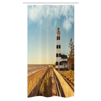 Leuchtturm Schmaler Duschvorhang Leuchtturm Meer Wellen - Bild 1 von 3