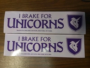 12 DEATH OF A UNICORN Bumper Stickers! A24 Paul Rudd Jenna Ortega - Picture 1 of 7