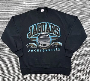 Vintage 1995 HERREN LARGE Jacksonville Jaguars NFL Helm Logo Spellout Sweatshirt USA - Bild 1 von 7