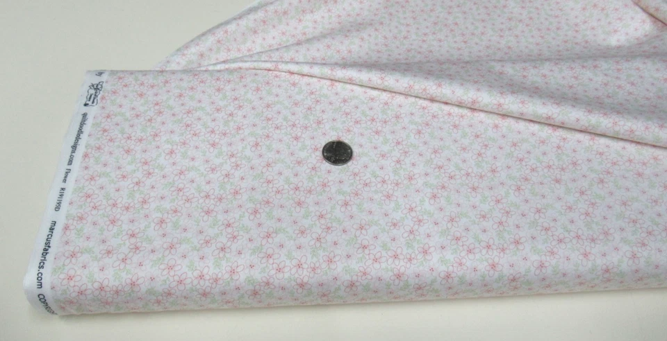 MARCUS Edredón-Tela Artesanal BOCETO FLOR Rosa 2/3 yardas (r-191195) ¡Último! Foto 1 de 1