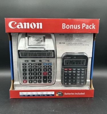 Canon Calculators P27-DH & WS-112H 2-Color Mini Desktop Printing Bonus Pack-New! - Image 1 of 4