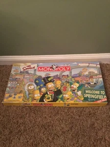 2001 USAopoly Monopoly Die Simpsons Willkommen in Springfield Brettspiel vollständig - Bild 1 von 8