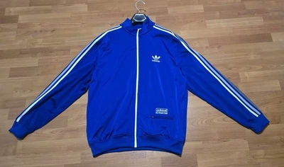 Jaqueta de pista vintage Adidas Ultrastar etiqueta azul náilon aquecimento bordado G - Imagem 1 de 4