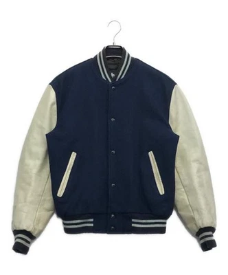 Schott                    Schott leather stadium jacket blue 160403004 - Image 1 of 4