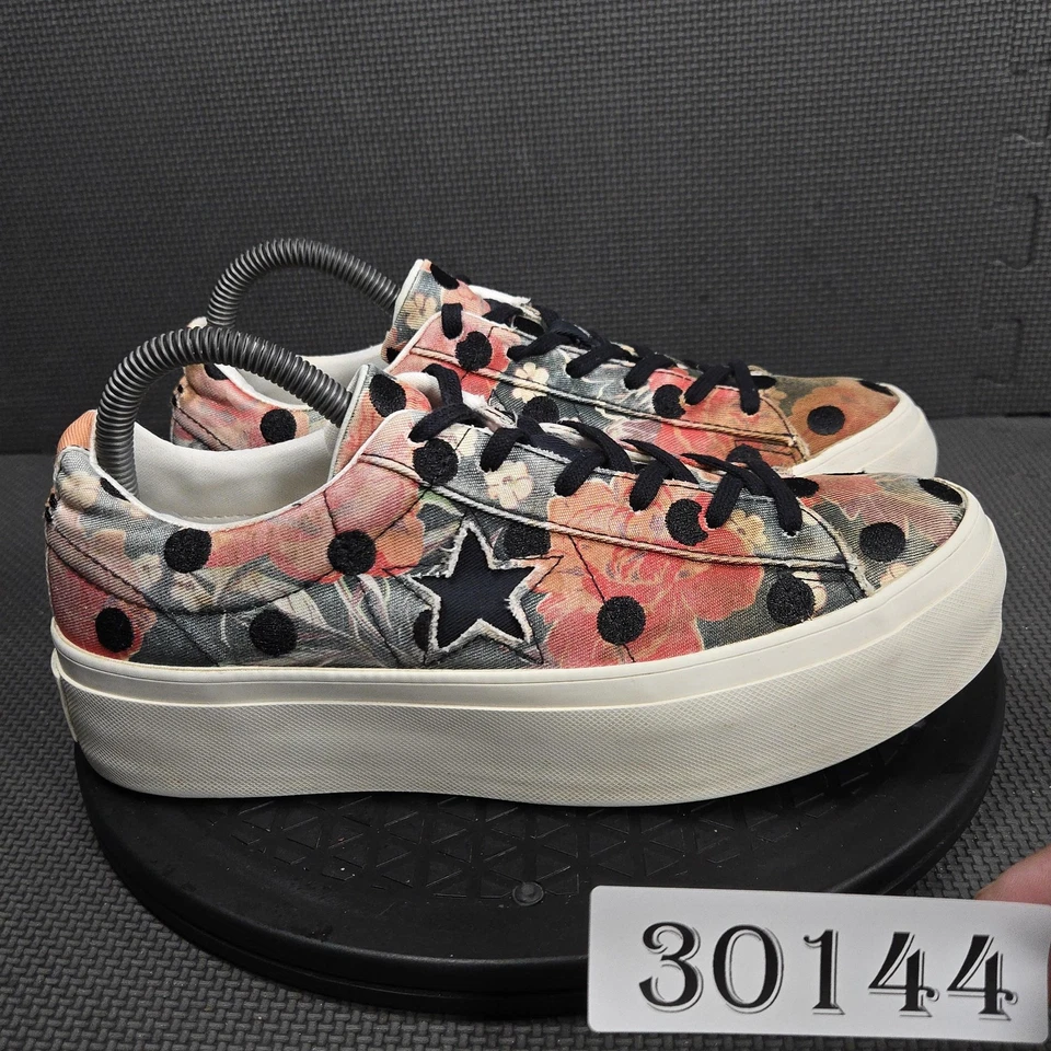 匡威 Converse One Star 鞋女式 8.5 码厚底花卉圆点 560698C — 第 1/4 张图片