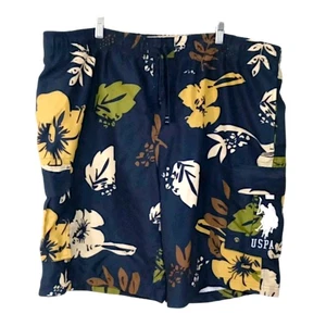 Vintage US POLO ASSN Lined Swim Trunks Mens Sz 2XL Floral Hawaiian - Picture 1 of 10
