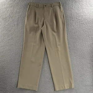Uniqlo Womens Pants Beige Size Medium Pleated Tapered Career Polyester Blend - Picture 1 of 17