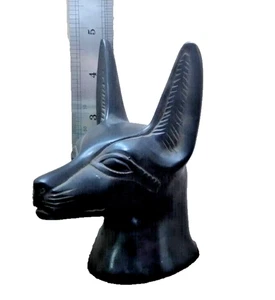 Ebros Anubis Egyptian God of afterlife Handmade Head Statue- Black Basalt stone - Picture 1 of 8