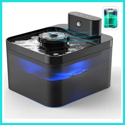 Fuente de agua inalámbrica para gatos, funciona con pilas, fuente de agua inalámbrica para mascotas, 2,2... Foto 1 de 4