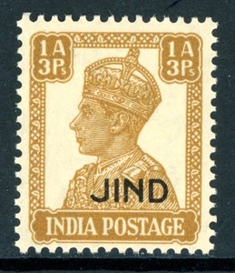 British India 1943 KGV Jind State 1a3p Bister Scott #169 MNH K444 - Picture 1 of 6