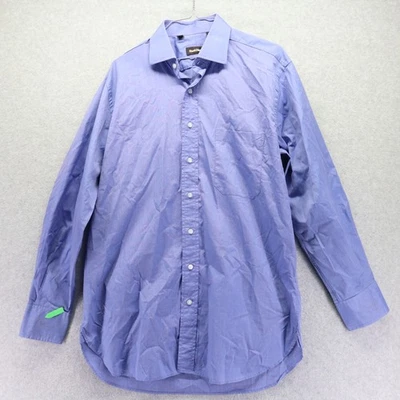 Рубашка мужская Paul Stuart 16-33 деловая повседневная с карманом на пуговицах синяя с длинным рукавом - Изображение 1 из 4