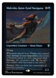 MTGMALCOLM, KEEN-EYED NAVIGATOR COMMANDER LEGENDS ETCHED FOIL BLUE NM PARTNER - Bild 1 von 2