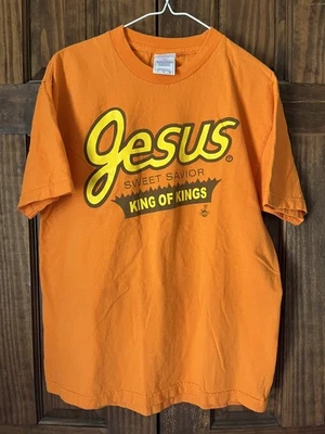 Camisa De Colección Años 90 Jesús Dulce Salvador Rey de Reyes Reese’s Parody Talla Grande Foto 1 de 4