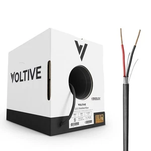 22/2 Shielded Riser - CL3R Rated - Bare Copper - 500 Foot Box - Black - Bild 1 von 6