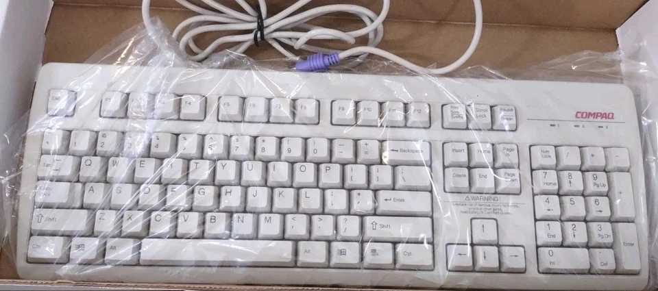 RARE VINTAGE COMPAQ KEYBOARD WINDOWS PS/2 166516-006 MODEL KB-9860 RM0-KBRK - Image 1 of 4
