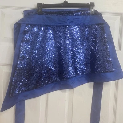 Delantales de JEM Lentejuelas Azules Asimétricos con Cinta Corbata Nuevo con Etiquetas Disfraz Halloween Foto 1 de 4