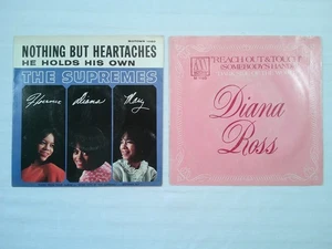 Supremes, D.Ross Picture Sleeve Lot +Recs. Reach Out & Touch, Nothing Heartaches - Picture 1 of 6