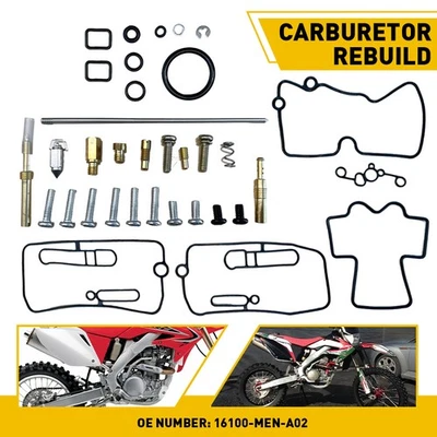 Kit de reconstrucción de reparación de carburador para Honda CRF250X CRF250R CRF450R 2004-2017 Foto 1 de 4