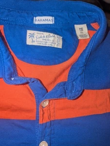 POLO RUGBY Scotch Soda uomo XL righe manica corta blu e arancione - Foto 1 di 4