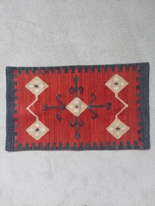 Pottery Barn Large Red Tuller Kilim Lumbar Pillow Cover 20x36 Wool / Cotton  - Picture 1 of 10