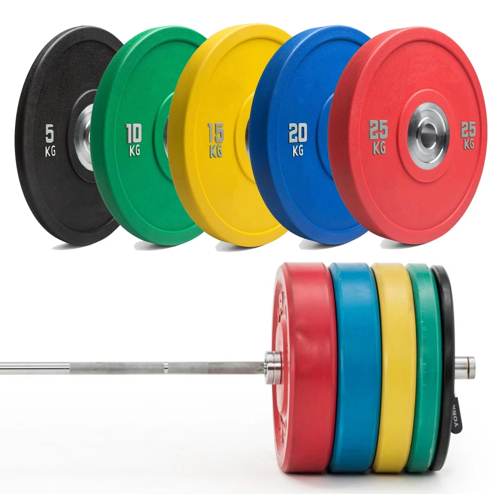 Bumper Weight Plate Solid Barbell Plates 2" Olympic Weight Lifting Discs TnP - Image 1 of 4