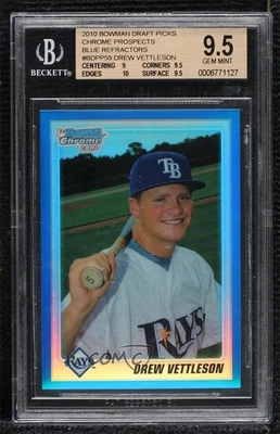 2010 Bowman Draft Chrome Picks Blue Refractor Drew Vettleson BGS 9.5 GEM MINT - Image 1 of 2
