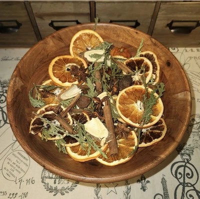 Mezcla de popurrí de especias cítricas bolsa de 8 oz decoración rústica leñosa pino naranja Foto 1 de 3
