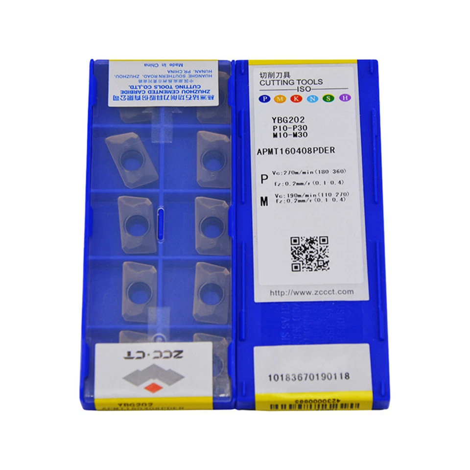 ZCC-CT APMT160408PDER YBG202 CNC Carbide Inserts 10pcs for Steel Stainless Steel - Image 1 of 4