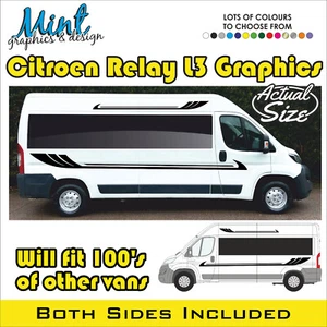 L3 CITROEN RELÉ AUTOCARAVANA CÁMPER FURGONETA RAYAS GRÁFICOS CALCOMANÍAS CUALQUIER COLOR 028 - Imagen 1 de 4